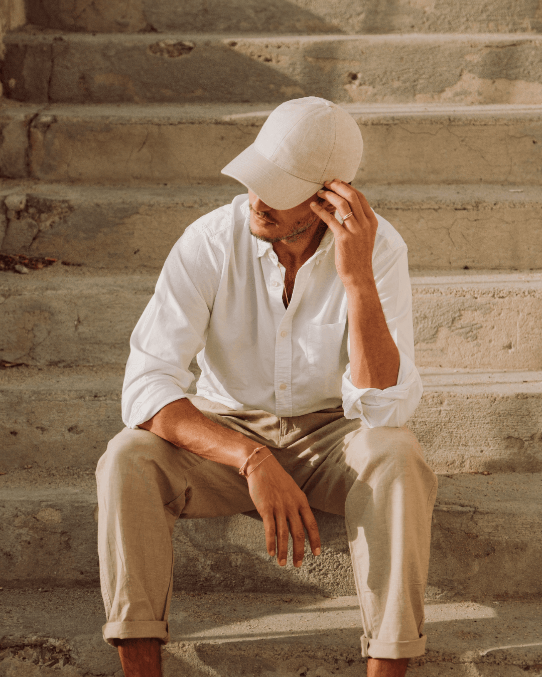 Front view of male model wearing bestseller hampton beige