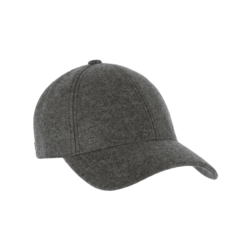 Front view of a Varsity Headwear legacy structured cashmere flint grey baseball cap 