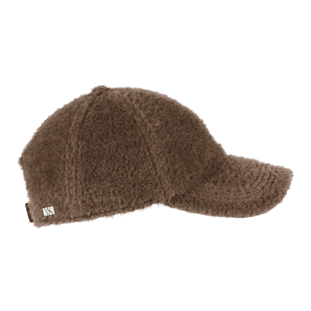 Side view of a Varsity Headwear legacy ash brown llama wool baseball cap